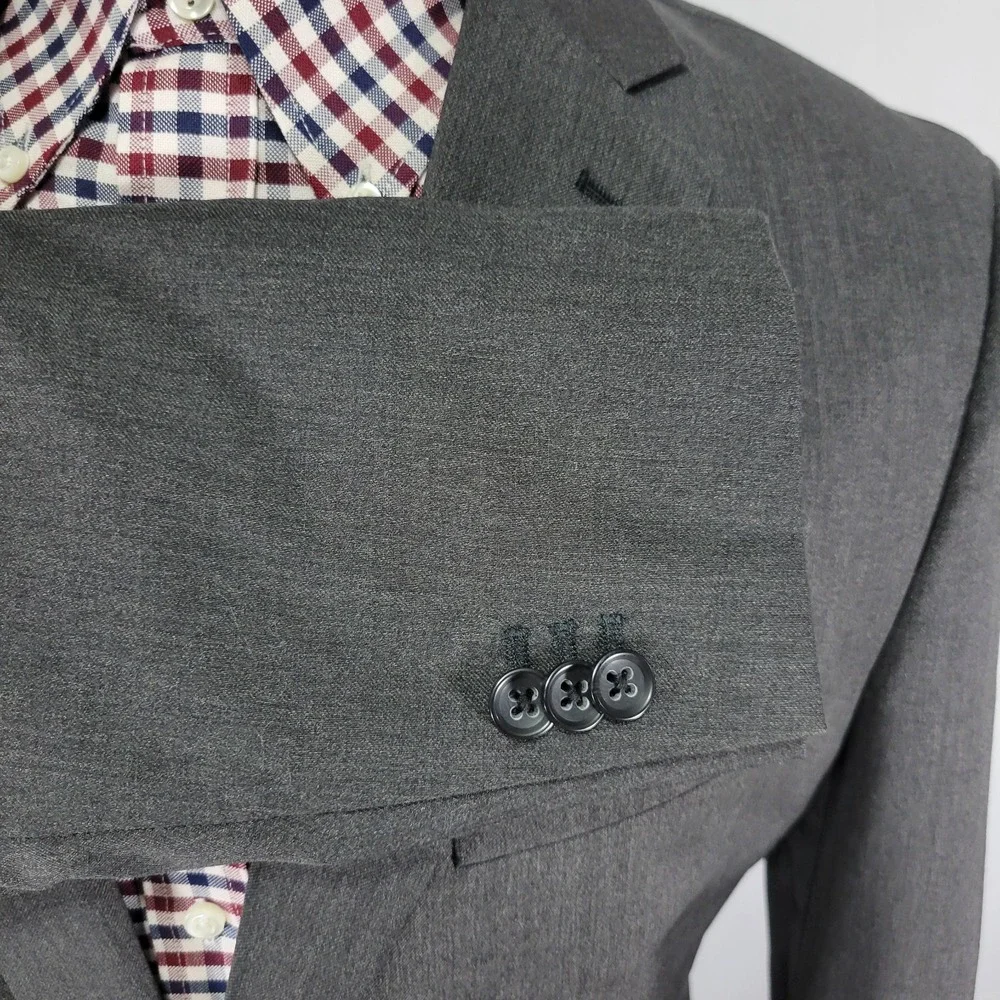Banana Republic Men's Sport Coat Blazer Two Button‎ Charcoal Lanicifio Wool 42L